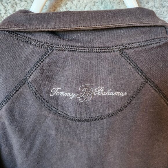 Tommy Bahama Women's 3/4 Sleeve Collared Snap Button Front Sweatshirt Black Sz M - Picture 12 of 13